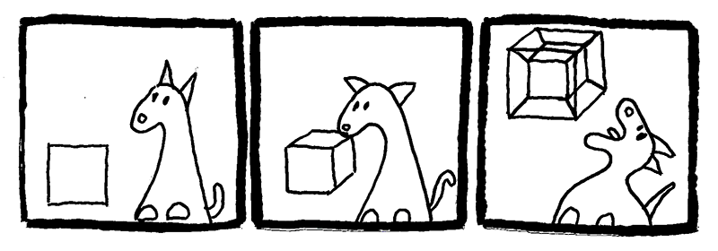 Sample of a comic strip: a single row of panels.